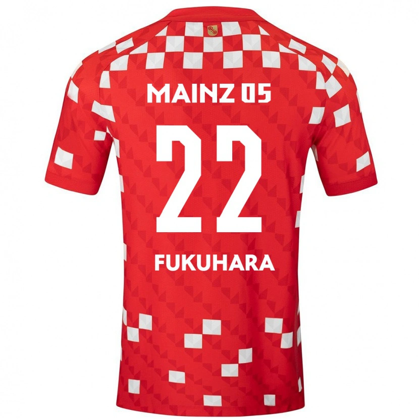 Danxen Hombre Camiseta Yuuka Fukuhara #22 Blanco Rojo 1ª Equipación 2024/25 La Camisa México