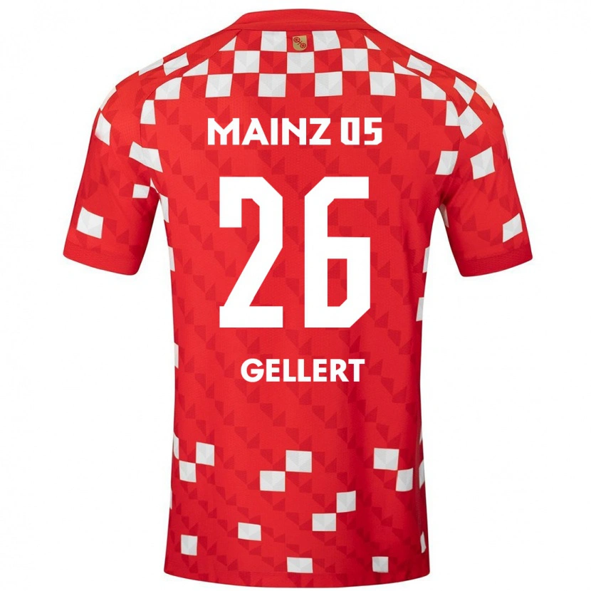 Danxen Hombre Camiseta Mona Gellert #26 Blanco Rojo 1ª Equipación 2024/25 La Camisa México