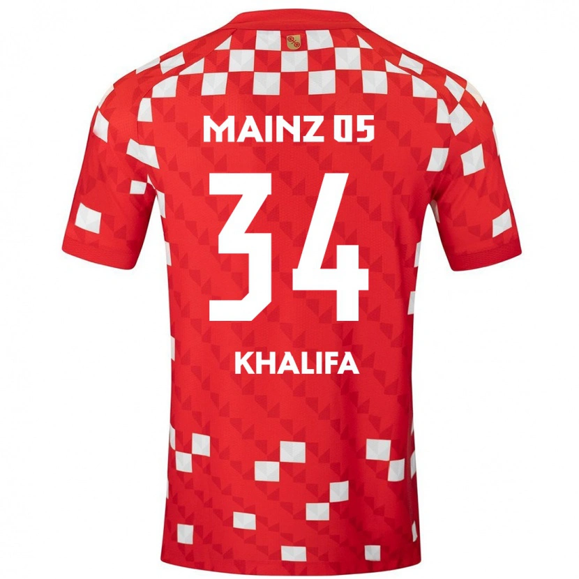 Danxen Hombre Camiseta Sarah Khalifa #34 Blanco Rojo 1ª Equipación 2024/25 La Camisa México