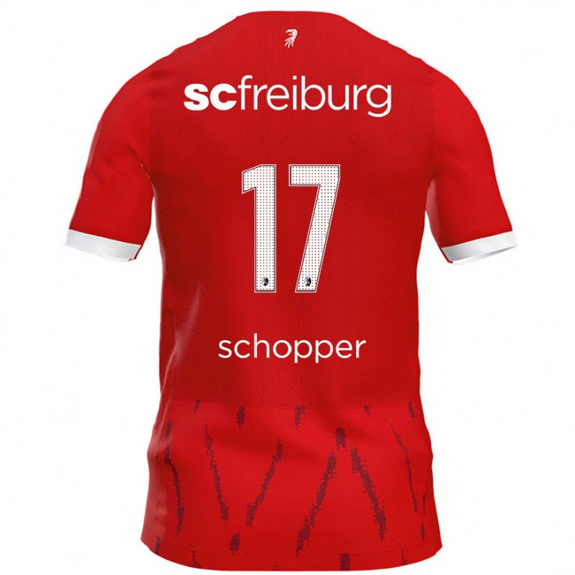 Danxen Hombre Camiseta David Schopper #17 Rojo 1ª Equipación 2024/25 La Camisa México