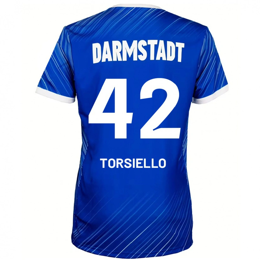 Danxen Hombre Camiseta Fabio Torsiello #42 Azul Blanco 1ª Equipación 2024/25 La Camisa México