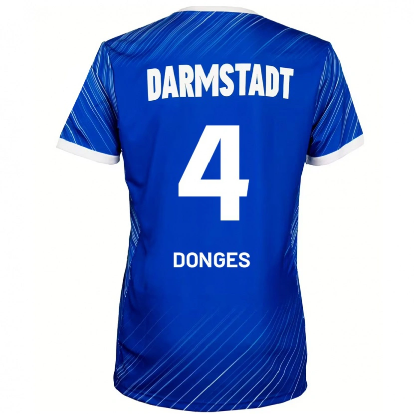 Danxen Hombre Camiseta Julian Donges #4 Azul Blanco 1ª Equipación 2024/25 La Camisa México