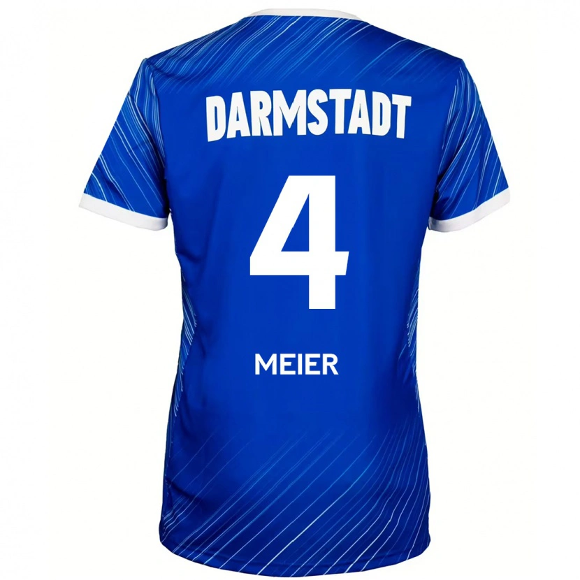 Danxen Hombre Camiseta Mark Meier #4 Azul Blanco 1ª Equipación 2024/25 La Camisa México