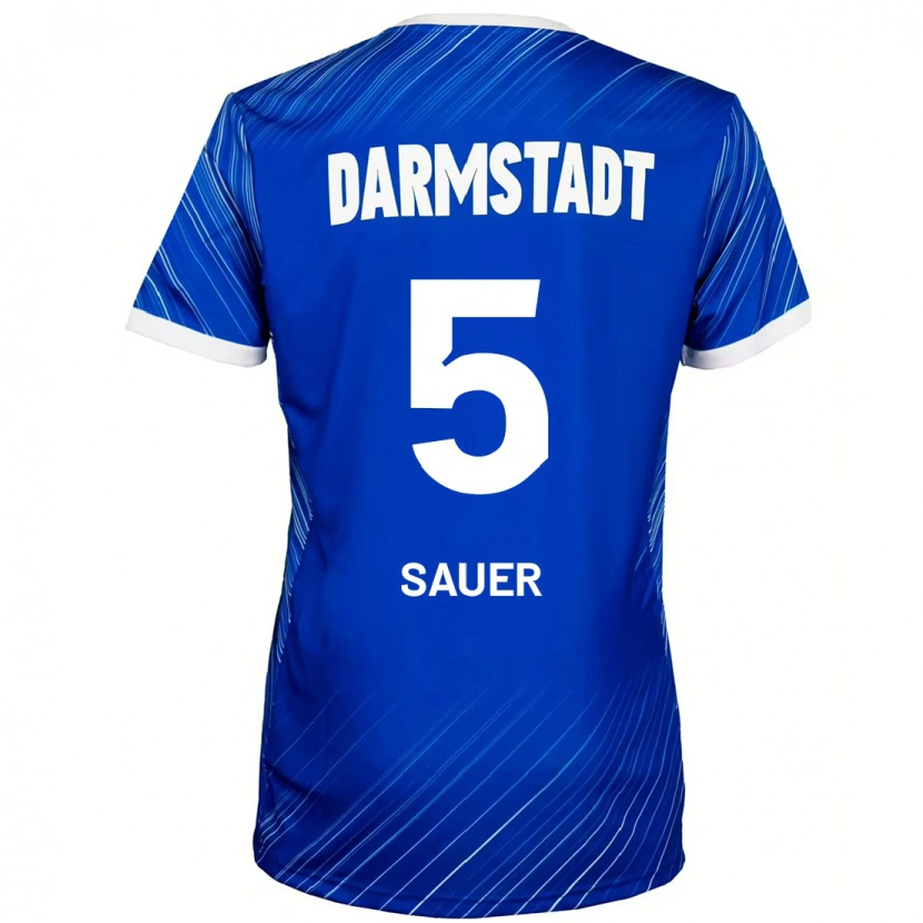 Danxen Hombre Camiseta Tino Sauer #5 Azul Blanco 1ª Equipación 2024/25 La Camisa México