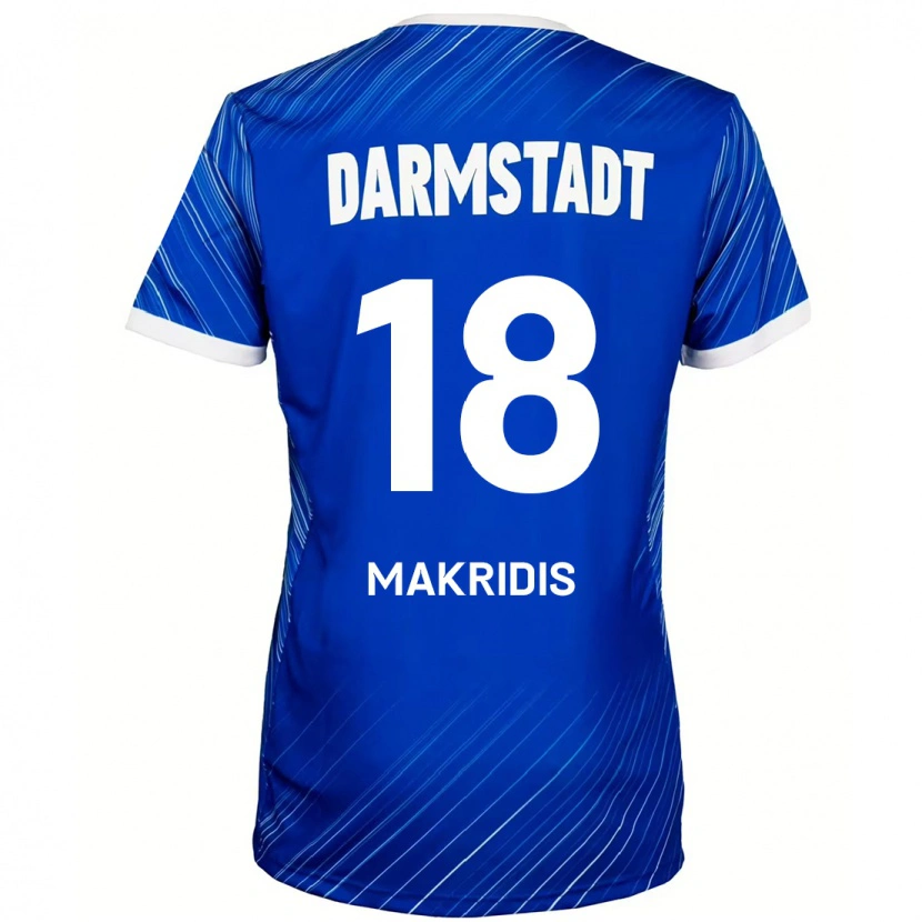 Danxen Hombre Camiseta Georgios Makridis #18 Azul Blanco 1ª Equipación 2024/25 La Camisa México