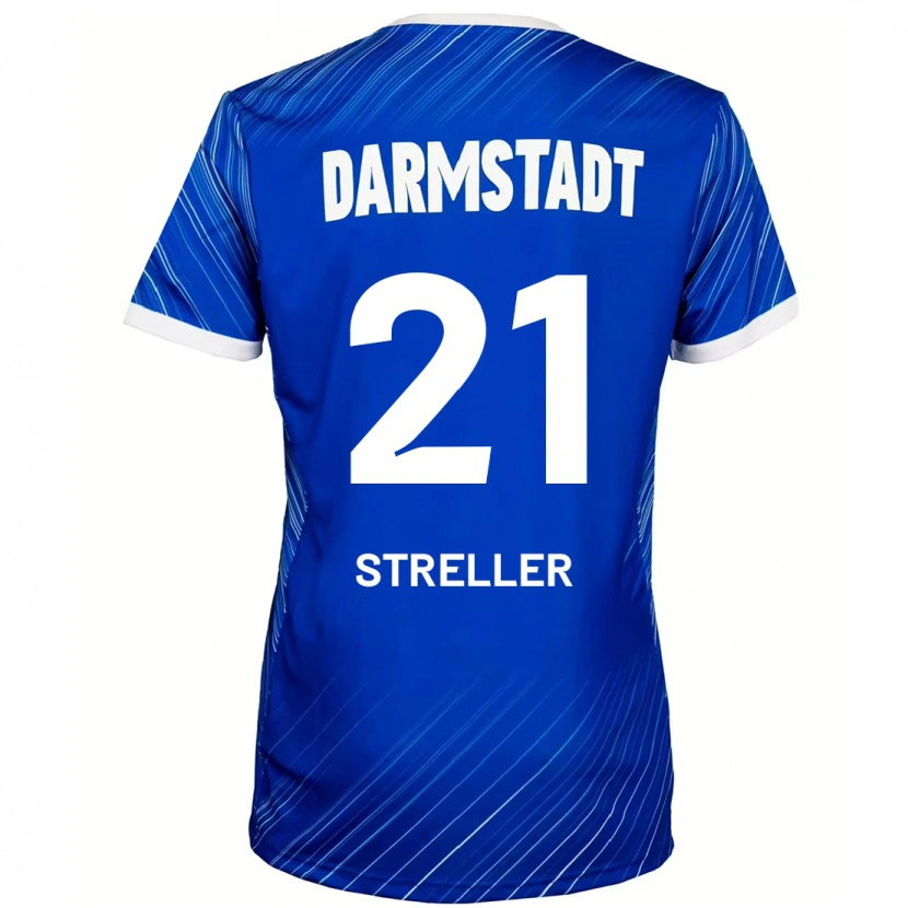Danxen Hombre Camiseta Till Streller #21 Azul Blanco 1ª Equipación 2024/25 La Camisa México