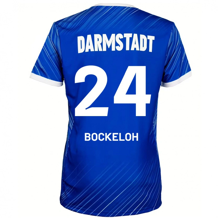 Danxen Hombre Camiseta Leonhard Bockeloh #24 Azul Blanco 1ª Equipación 2024/25 La Camisa México