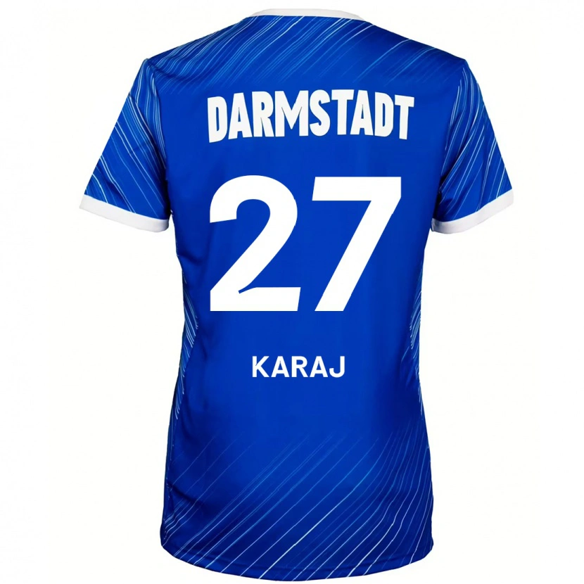 Danxen Hombre Camiseta Eraldo Karaj #27 Azul Blanco 1ª Equipación 2024/25 La Camisa México