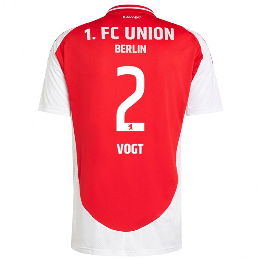 Danxen Hombre Camiseta Kevin Vogt #2 Rojo Blanco 1ª Equipación 2024/25 La Camisa México