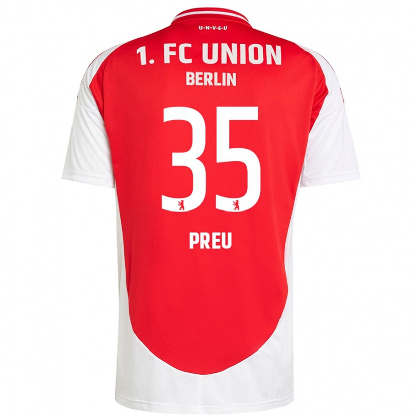Danxen Hombre Camiseta David Preu #35 Rojo Blanco 1ª Equipación 2024/25 La Camisa México