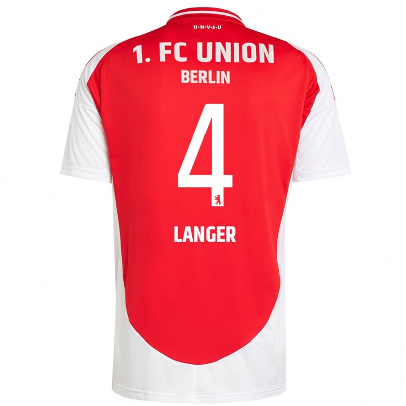 Danxen Hombre Camiseta Richard Langer #4 Rojo Blanco 1ª Equipación 2024/25 La Camisa México