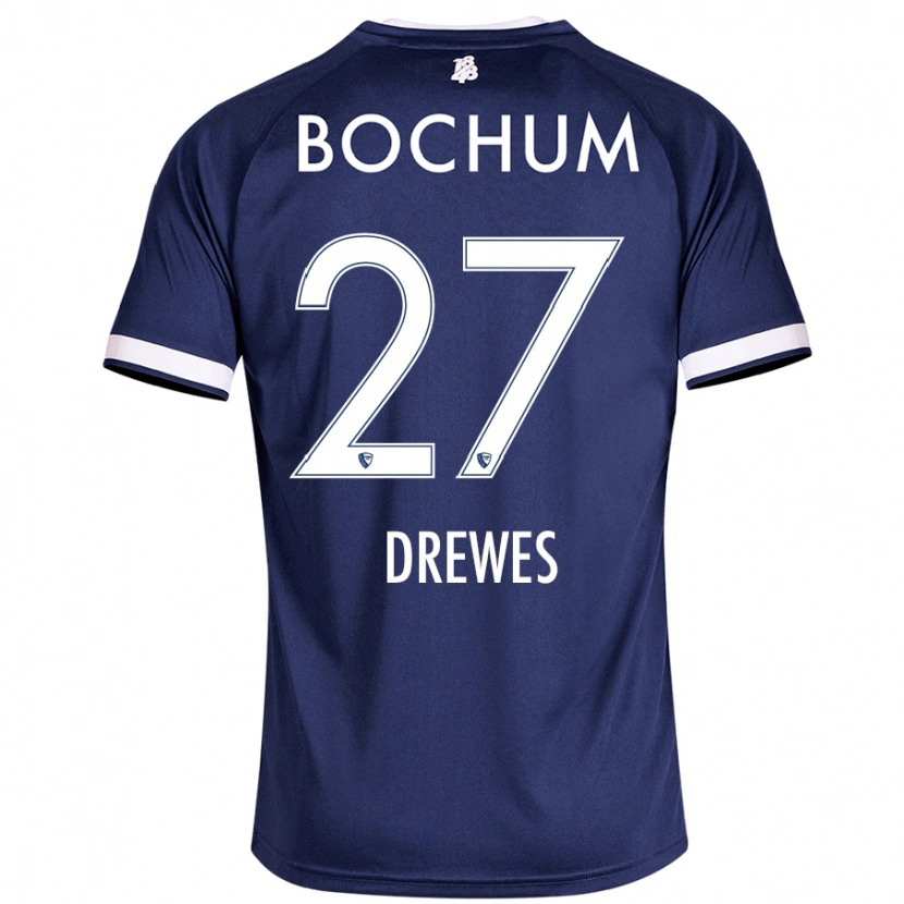 Danxen Hombre Camiseta Patrick Drewes #27 Azul Oscuro 1ª Equipación 2024/25 La Camisa México