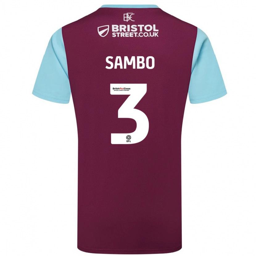 Danxen Hombre Camiseta Shurandy Sambo #3 Borgoña Azul Cielo 1ª Equipación 2024/25 La Camisa México