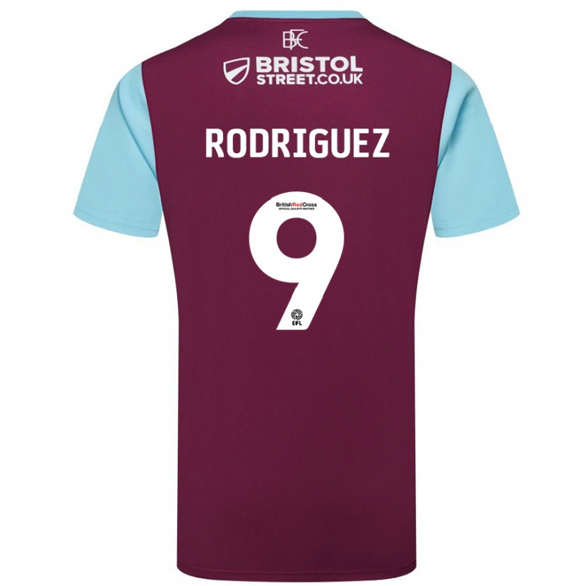 Danxen Hombre Camiseta Jay Rodríguez #9 Borgoña Azul Cielo 1ª Equipación 2024/25 La Camisa México