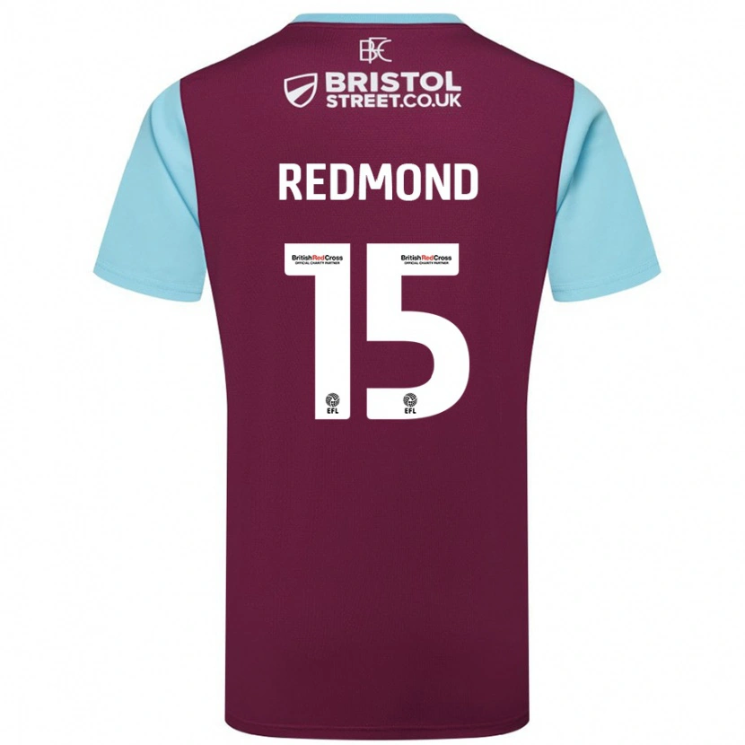 Danxen Hombre Camiseta Nathan Redmond #15 Borgoña Azul Cielo 1ª Equipación 2024/25 La Camisa México