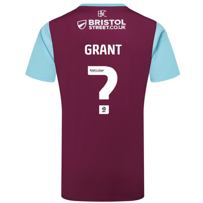 Danxen Hombre Camiseta Bradley Grant #0 Borgoña Azul Cielo 1ª Equipación 2024/25 La Camisa México
