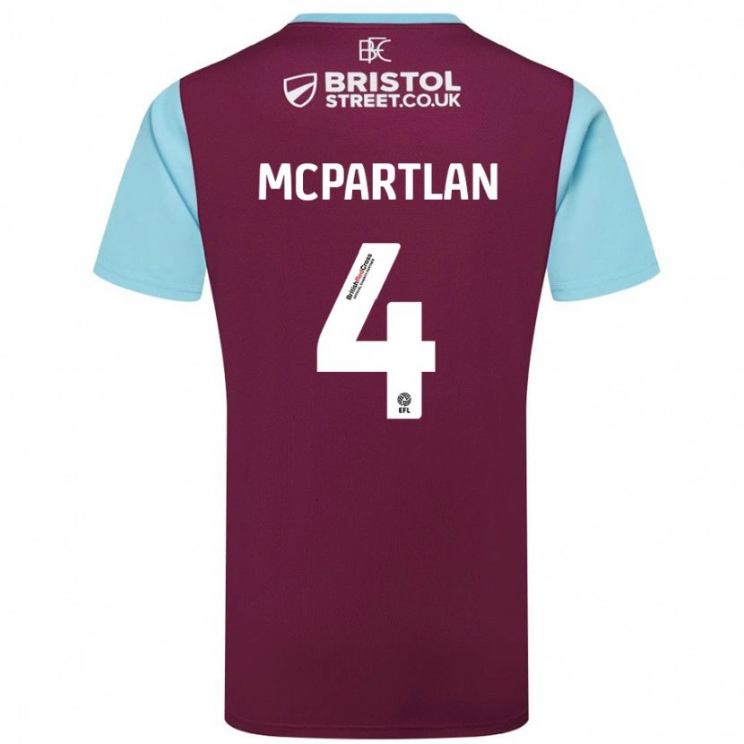 Danxen Hombre Camiseta Brenna Mcpartlan #4 Borgoña Azul Cielo 1ª Equipación 2024/25 La Camisa México