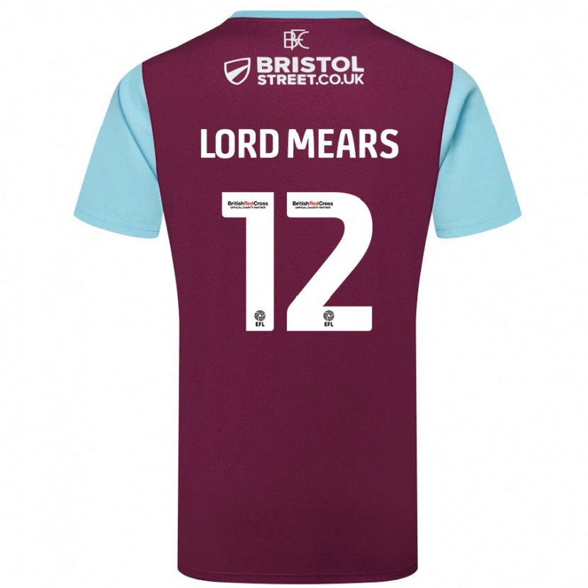 Danxen Hombre Camiseta Rhema Lord-Mears #12 Borgoña Azul Cielo 1ª Equipación 2024/25 La Camisa México