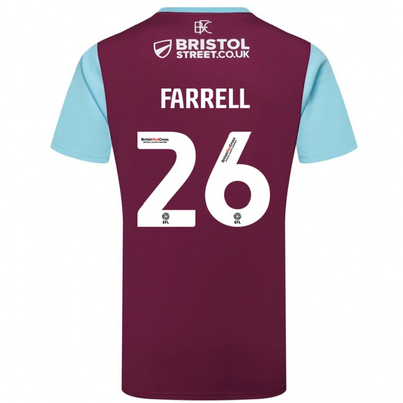 Danxen Hombre Camiseta Lucy Farrell #26 Borgoña Azul Cielo 1ª Equipación 2024/25 La Camisa México