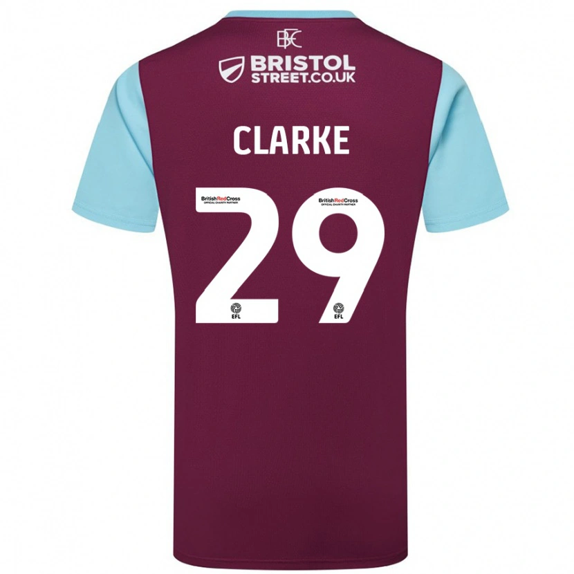 Danxen Hombre Camiseta Abby Clarke #29 Borgoña Azul Cielo 1ª Equipación 2024/25 La Camisa México