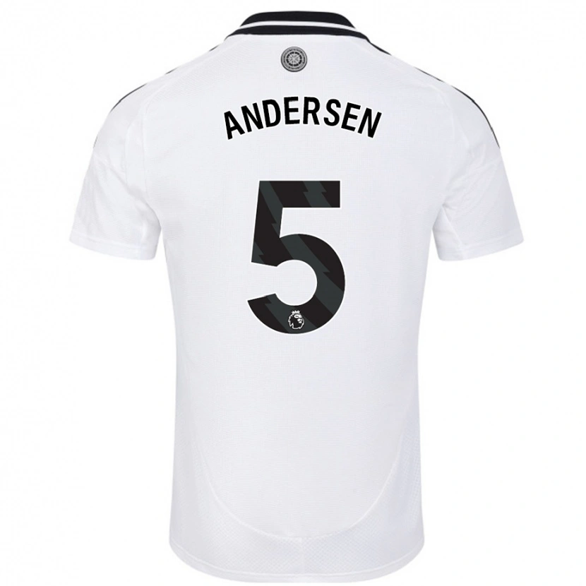 Danxen Hombre Camiseta Joachim Andersen #5 Blanco 1ª Equipación 2024/25 La Camisa México