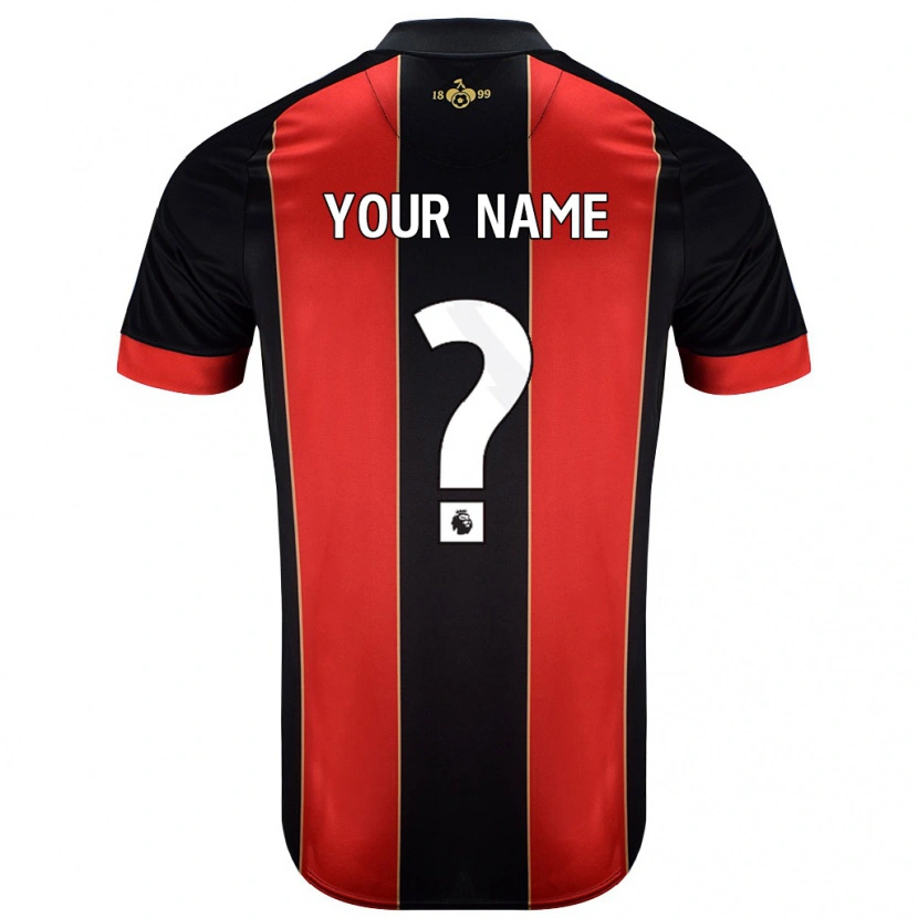 Danxen Hombre Camiseta Su Nombre #0 Rojo Negro 1ª Equipación 2024/25 La Camisa México