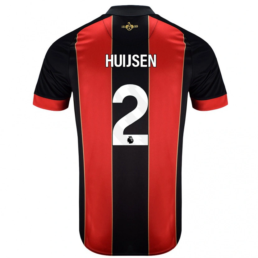 Danxen Hombre Camiseta Dean Huijsen #2 Rojo Negro 1ª Equipación 2024/25 La Camisa México