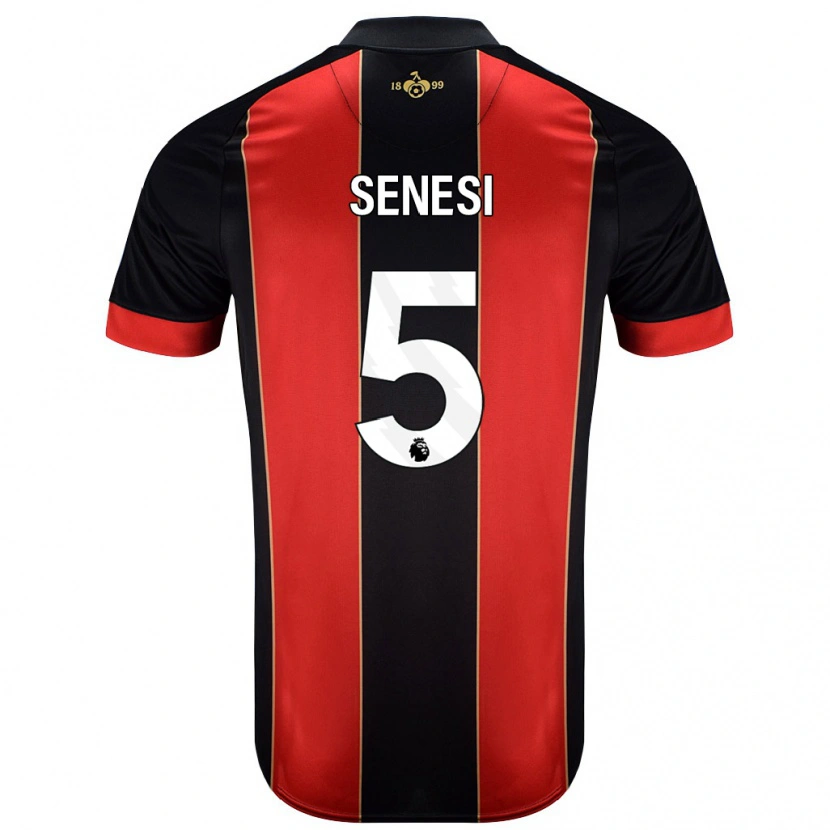Danxen Hombre Camiseta Marcos Senesi #5 Rojo Negro 1ª Equipación 2024/25 La Camisa México