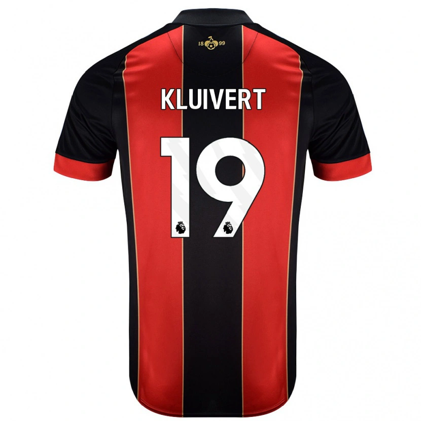 Danxen Hombre Camiseta Justin Kluivert #19 Rojo Negro 1ª Equipación 2024/25 La Camisa México