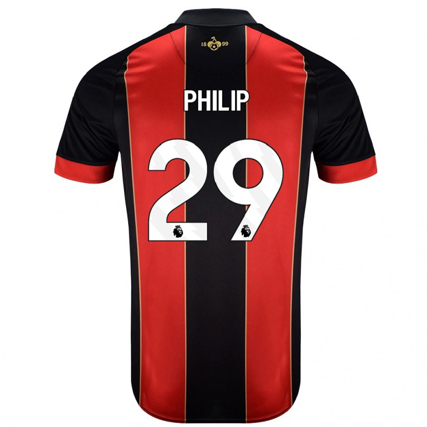 Danxen Hombre Camiseta Philip Billing #29 Rojo Negro 1ª Equipación 2024/25 La Camisa México
