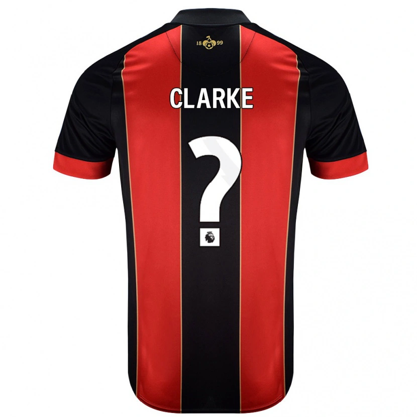 Danxen Hombre Camiseta Ashley Clarke #0 Rojo Negro 1ª Equipación 2024/25 La Camisa México