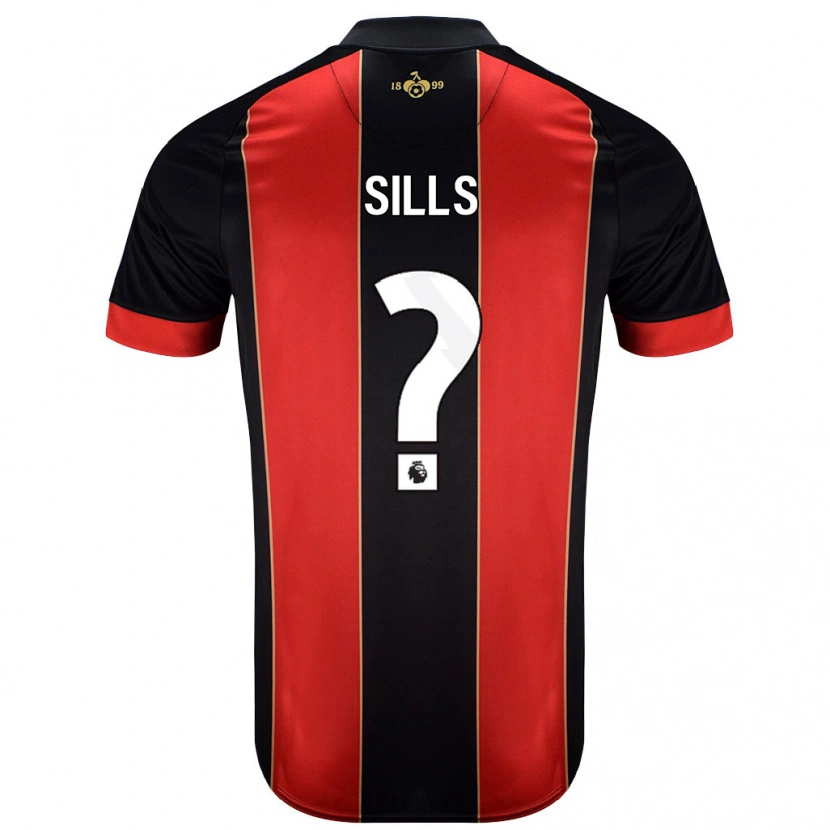 Danxen Hombre Camiseta Ethan Sills #0 Rojo Negro 1ª Equipación 2024/25 La Camisa México