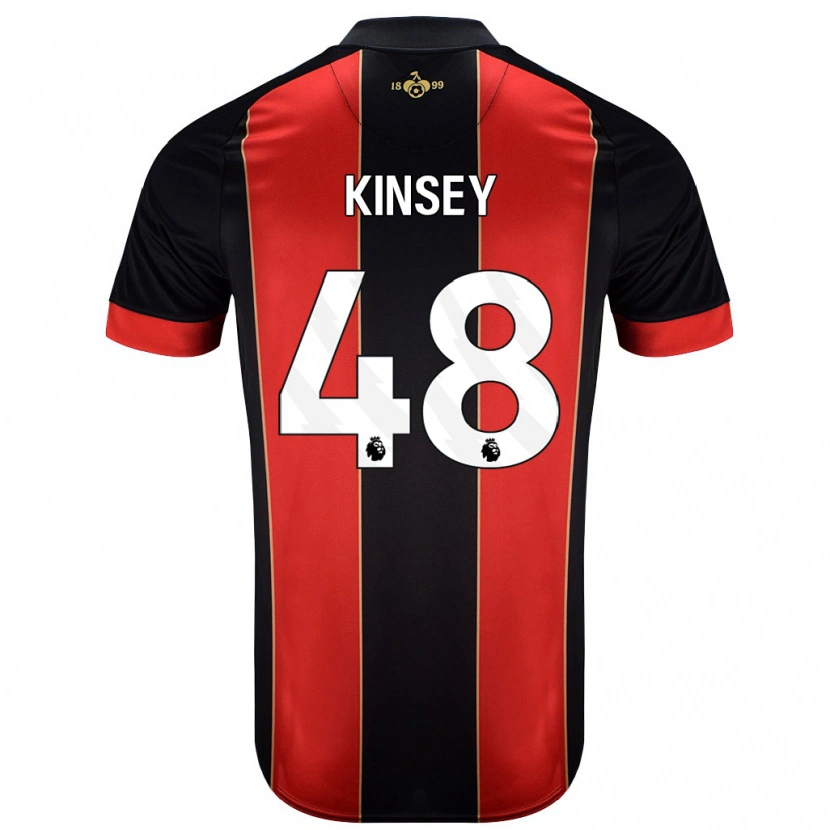 Danxen Hombre Camiseta Max Kinsey #48 Rojo Negro 1ª Equipación 2024/25 La Camisa México