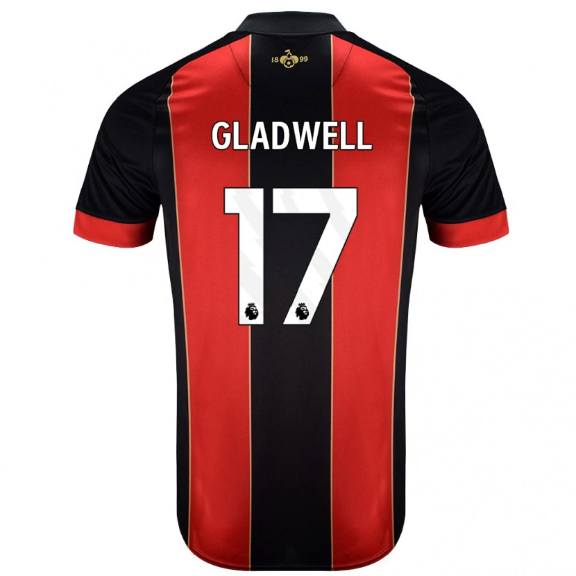 Danxen Hombre Camiseta Molly Gladwell #17 Rojo Negro 1ª Equipación 2024/25 La Camisa México