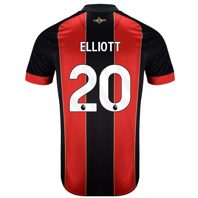 Danxen Hombre Camiseta Kaitlyn Elliott #20 Rojo Negro 1ª Equipación 2024/25 La Camisa México