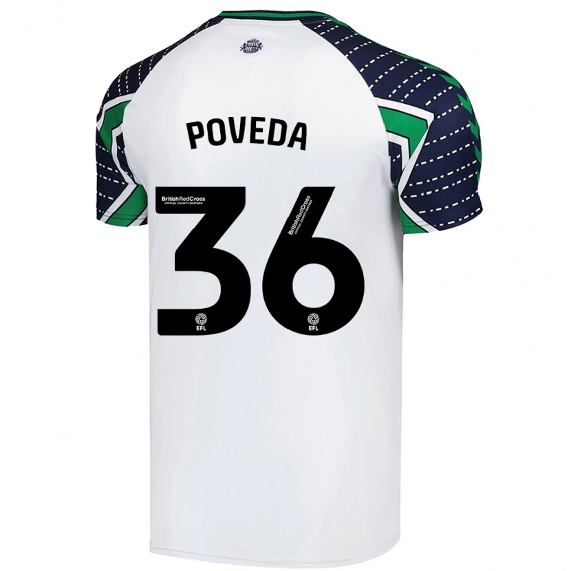 Danxen Hombre Camiseta Ian Poveda #36 Blanco 2ª Equipación 2024/25 La Camisa México
