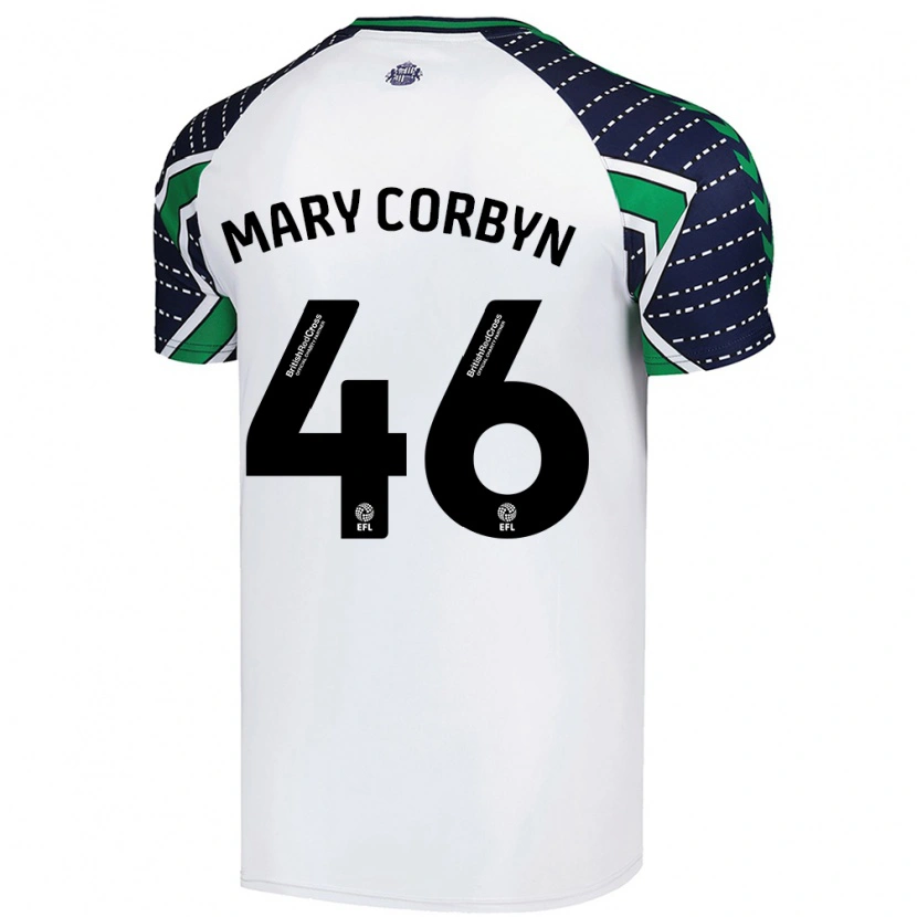 Danxen Hombre Camiseta Mary Corbyn #46 Blanco 2ª Equipación 2024/25 La Camisa México