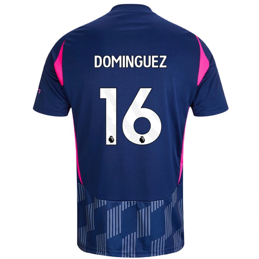 Danxen Hombre Camiseta Nicolás Domínguez #16 Azul Real Rosa 2ª Equipación 2024/25 La Camisa México