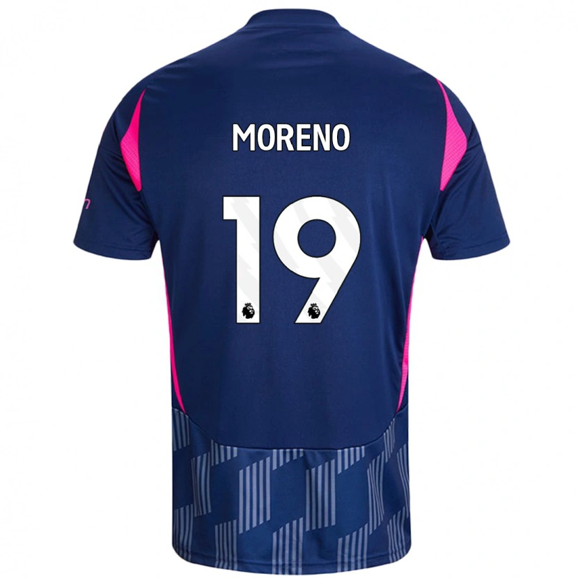 Danxen Hombre Camiseta Álex Moreno #19 Azul Real Rosa 2ª Equipación 2024/25 La Camisa México