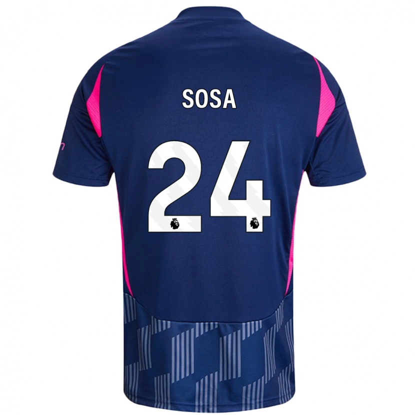 Danxen Hombre Camiseta Ramón Sosa #24 Azul Real Rosa 2ª Equipación 2024/25 La Camisa México