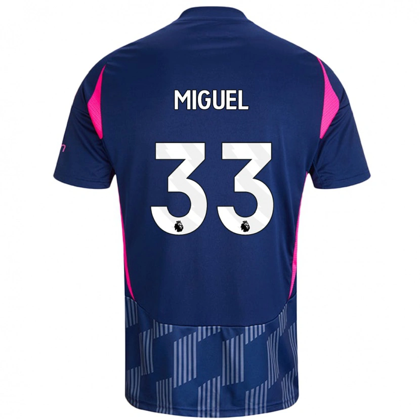 Danxen Hombre Camiseta Carlos Miguel #33 Azul Real Rosa 2ª Equipación 2024/25 La Camisa México