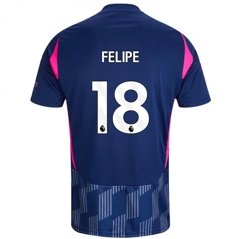 Danxen Hombre Camiseta Felipe #18 Azul Real Rosa 2ª Equipación 2024/25 La Camisa México