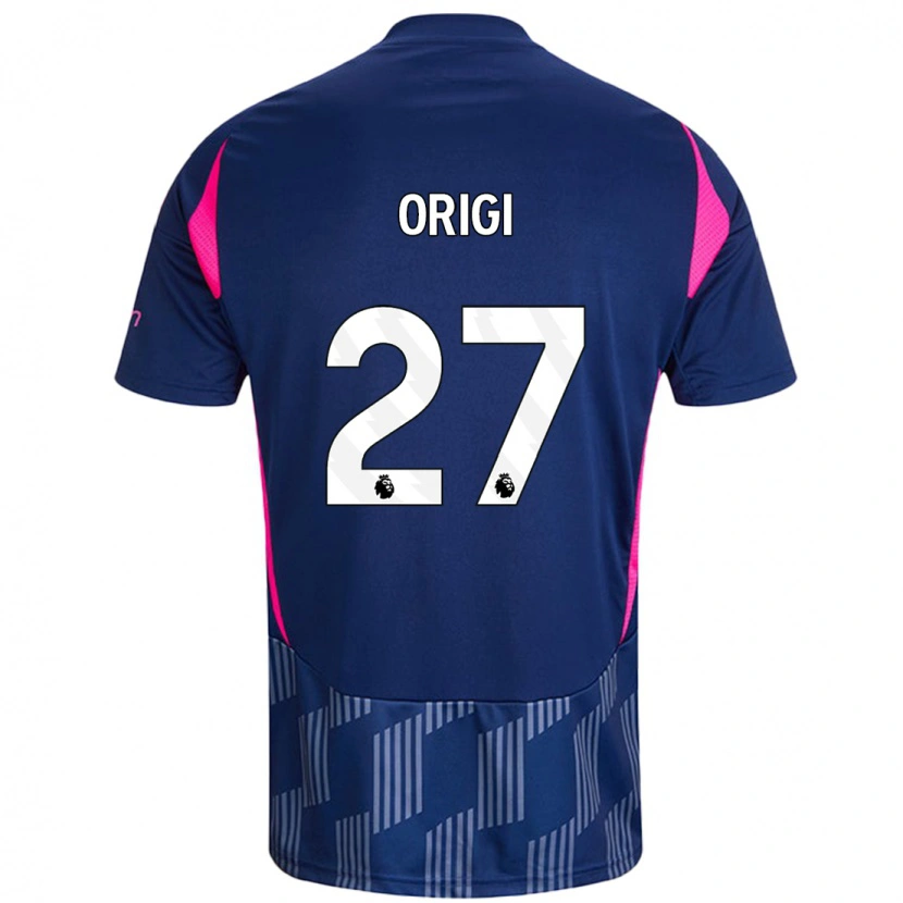 Danxen Hombre Camiseta Divock Origi #27 Azul Real Rosa 2ª Equipación 2024/25 La Camisa México