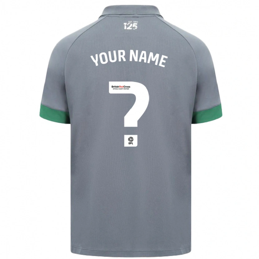 Danxen Hombre Camiseta Su Nombre #0 Gris Oscuro 2ª Equipación 2024/25 La Camisa México