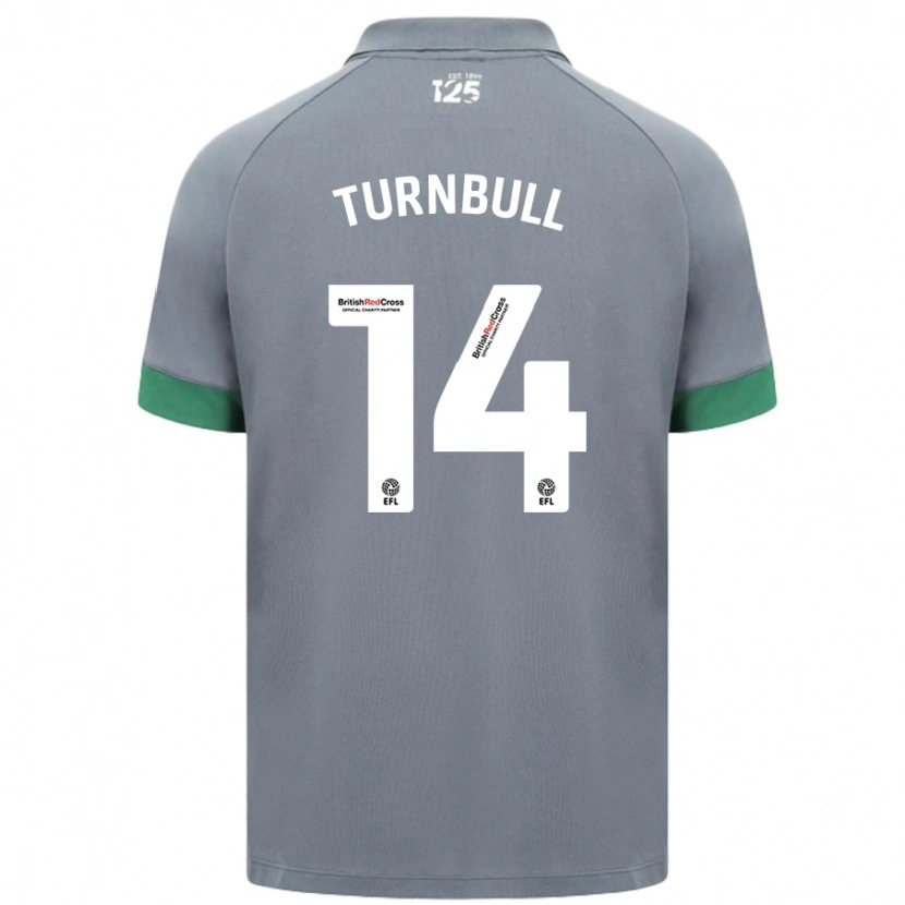 Danxen Hombre Camiseta David Turnbull #14 Gris Oscuro 2ª Equipación 2024/25 La Camisa México