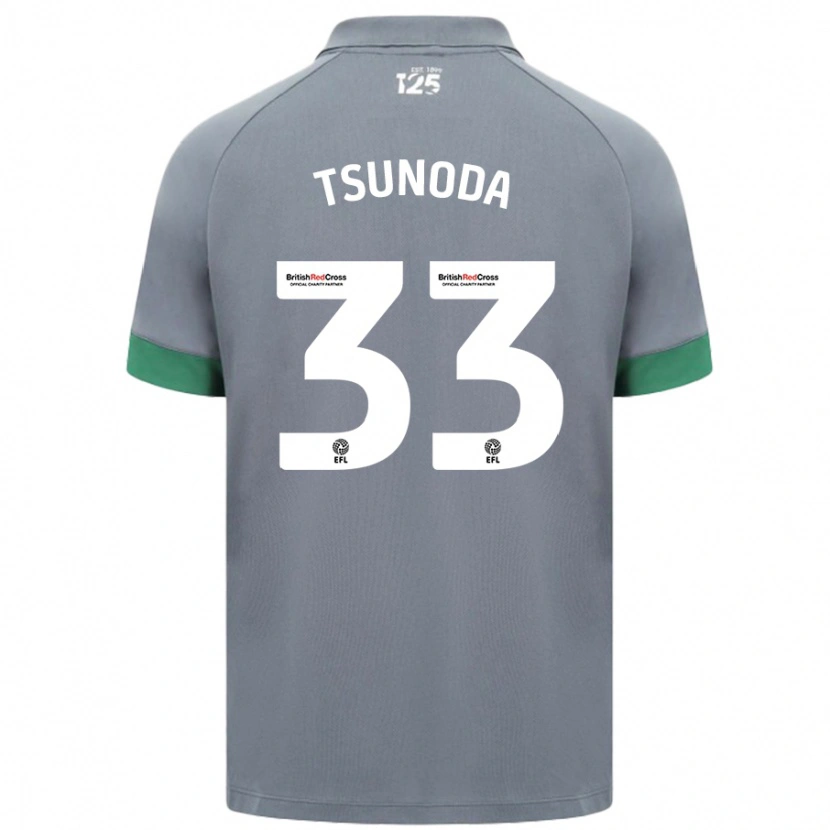 Danxen Hombre Camiseta Ryotaro Tsunoda #33 Gris Oscuro 2ª Equipación 2024/25 La Camisa México