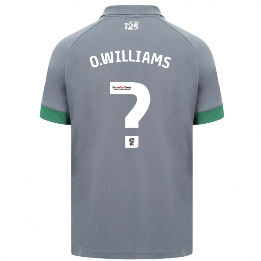 Danxen Hombre Camiseta Oliver Williams #0 Gris Oscuro 2ª Equipación 2024/25 La Camisa México