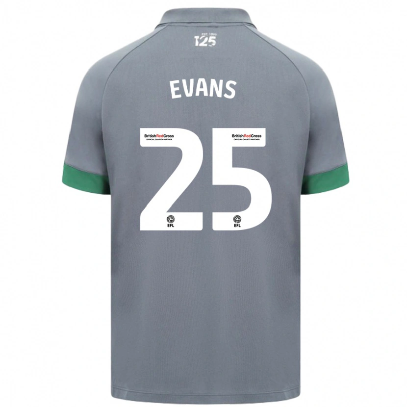 Danxen Hombre Camiseta Kieron Evans #25 Gris Oscuro 2ª Equipación 2024/25 La Camisa México