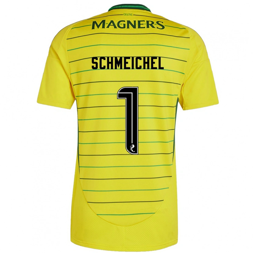 Danxen Hombre Camiseta Kasper Schmeichel #1 Amarillo 2ª Equipación 2024/25 La Camisa México