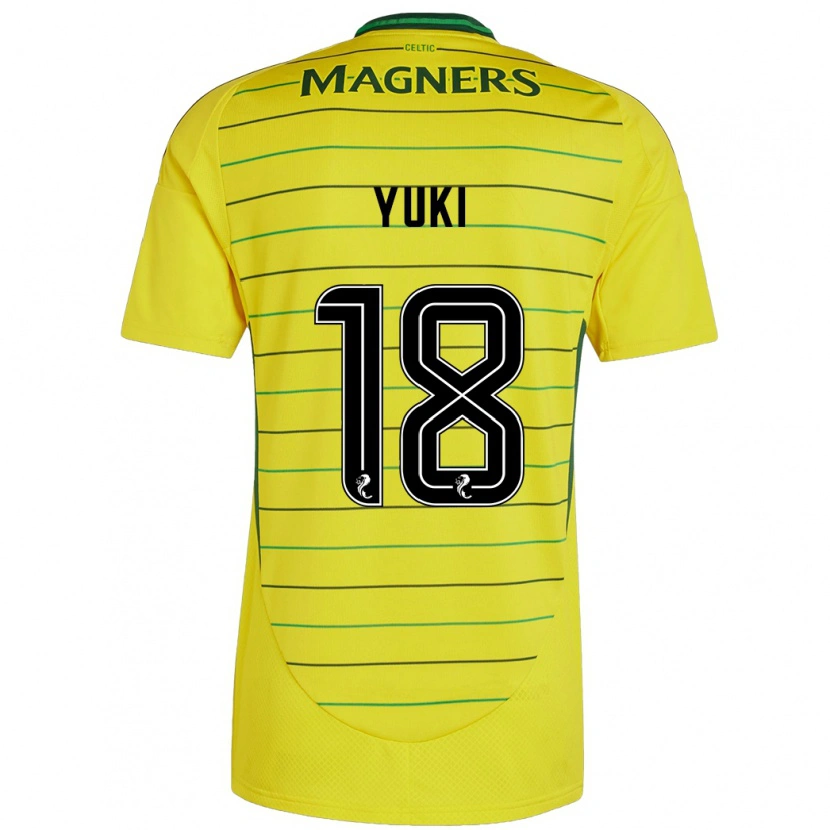 Danxen Hombre Camiseta Yuki Kobayashi #18 Amarillo 2ª Equipación 2024/25 La Camisa México